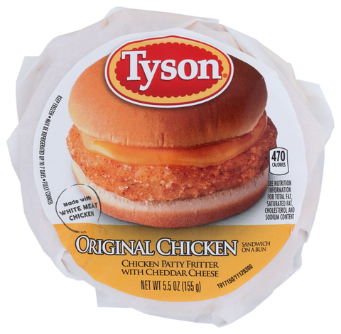 Sandwich Chicken Original W/ Cheddar Cheese On A Bun 5.5 Oz 38911-0928