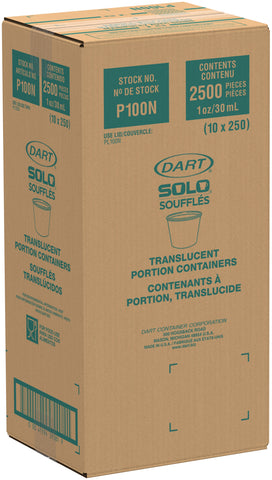 Dart Translucent Polystyrene Portion Cup, 1 Ounce -- 2500 per case