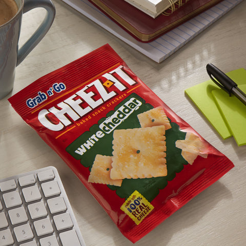Cheez-It White Cheddar Baked Snack Crackers - 2 oz. bag, 60 per case
