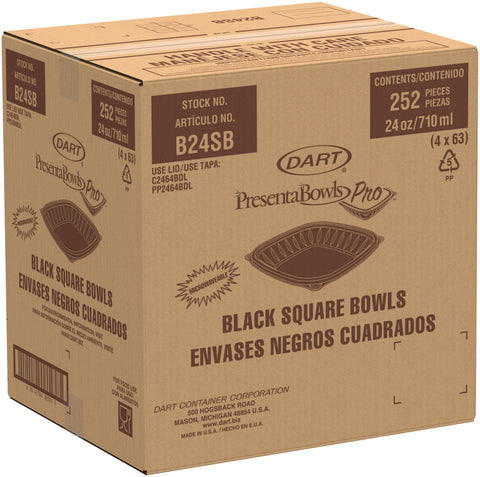 Dart BOWL PLASTIC BLACK 24 OZ