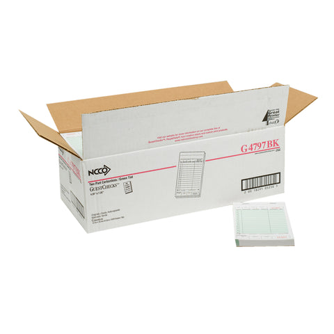 National Checking GUEST CHECK 2-PART GREEN NO CARBON 13 LINE 4.25X7.25