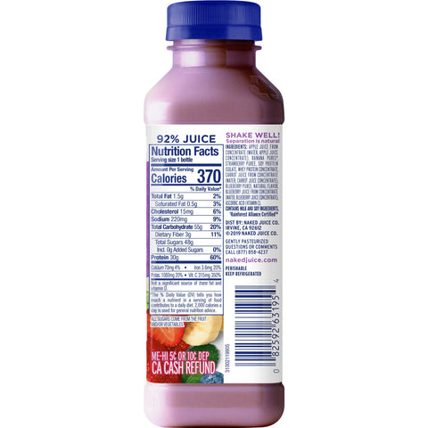 Naked Juice DRINK NAKED JUICE DOUBLE BERRY PROTEIN PLASTIC BOTTLE