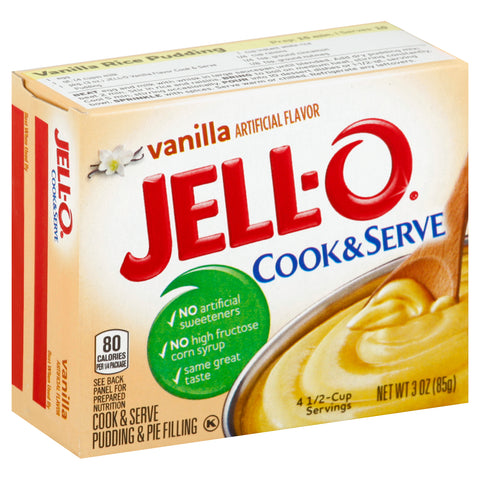 Jello Pudding & Pie Filling Vanilla Pudding, 3 Ounce -- 24 Case