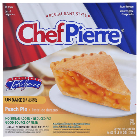 Pie Fruit 1/3 Reduced Fat & Nsa Peach 10