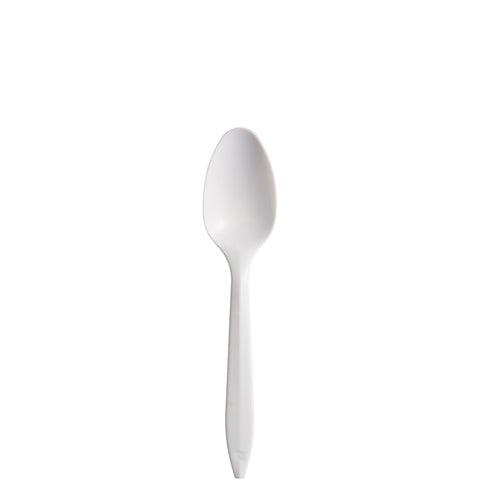 Dart Style Setter White Polypropylene Medium Weight Teaspoon, 5.9 inch Length -- 1000 per case