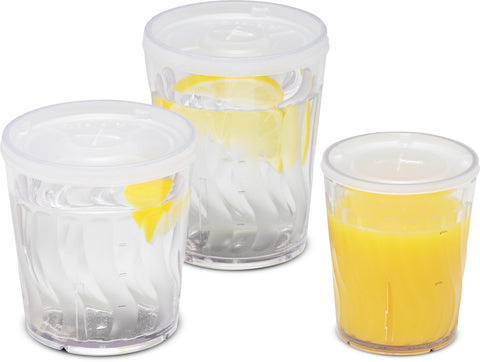 Tumbler San Plastic Clear Swirl 6 Oz