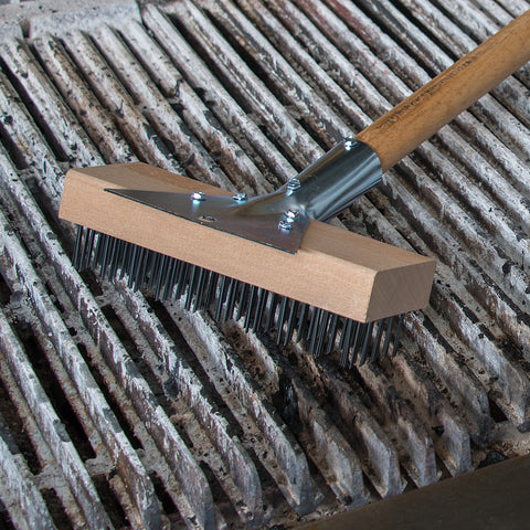 Carlisle BRUSH OVEN & GRILL BRUSH W/SCRAPER & FLAT CARBON STEEL BRISTLES 30
