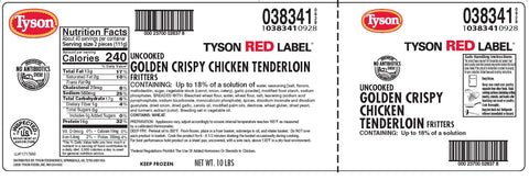 Tyson® CHICKEN TENDER RAW BREADED GOLDEN CRISPY