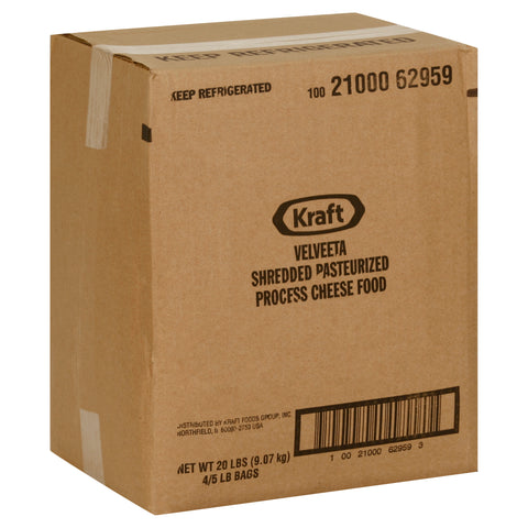 Kraft Velveeta Feather Shred Cheese, 5 Pound -- 4 per case.