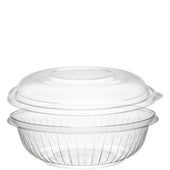 Bowl Plastic Clear W/ Dome Lid 24 Oz