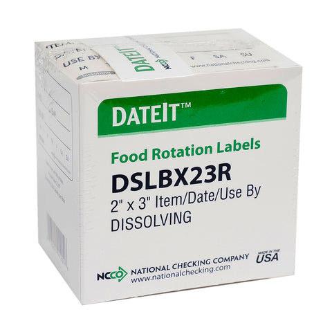 DateIt™ LABEL USE BY DISSOVABLE 2X3