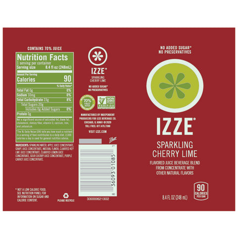 Izze SODA CHERRY LIME IZZE