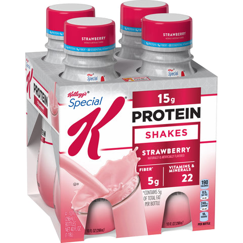 Kelloggs Special K Strawberry Protein Liquid Shake, 10 Fluid Ounce -- 12 per case.