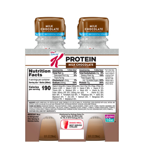 Kelloggs Special K Milk Chocolate Protein Liquid Shake, 10 Fluid Ounce -- 12 per case.