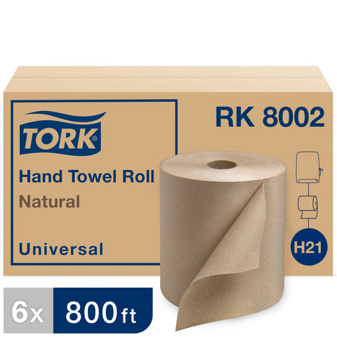 Essity Tork Universal Paper 1-Ply Natural Hand Towel Roll, 800 Feet -- 6 rolls per case