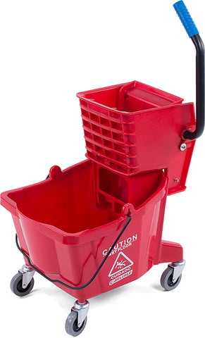Carlisle MOP BUCKET W/ SIDE-PRESS WRINGER RED 26 QUART