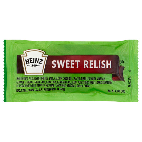 Heinz Sweet Relish Single Serve, 9 Gram -- 500 Case