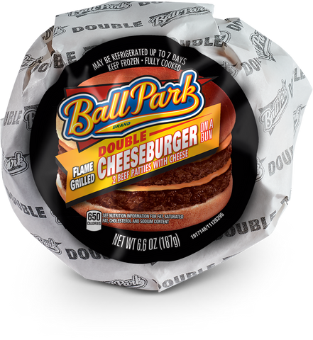Sandwich Double Cheeseburger Flamed Grilled On A Bun