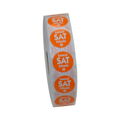 National Checking LABEL TRILINGUAL ORANGE SATURDAY .75