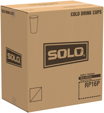Solo Symphony Double Sided Poly Paper Cold Cup, 16 Ounce -- 1000 per case