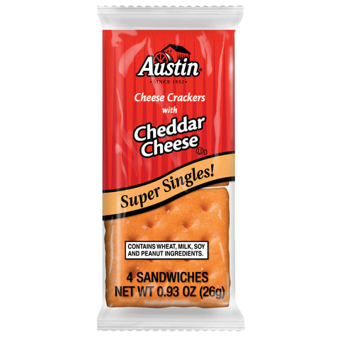 Austin Cheese Sandwich Crackers with Cheddar Cheese, 0.917 Ounce -- 144 per case.