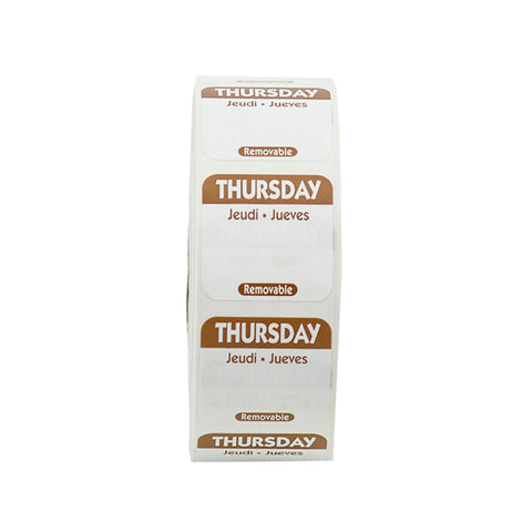 National Checking LABEL FOOD ROTATION BROWN THURSDAY 1X1