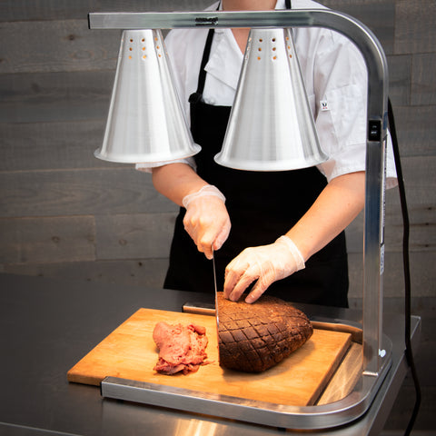 Heat Lamp Aluminum Two Bulb Free Standing Adjustable