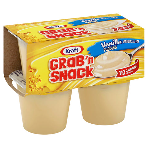 Grab N Snacks Vanilla Pudding 4 Pack, 14 Ounce -- 12 Case