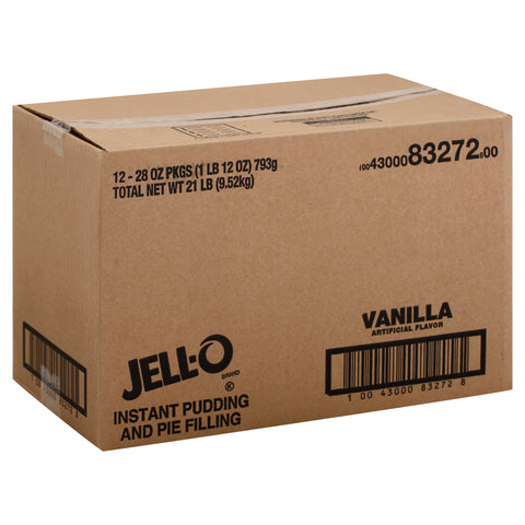 Pudding Jello Instant Vanilla 12 Case 28 Ounce