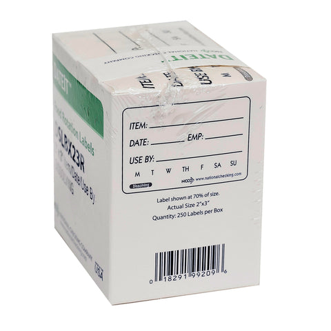 National Checking Rectangle Generic Shelf Life Dissolving Label, 2 x 3 inch -- 250 per case