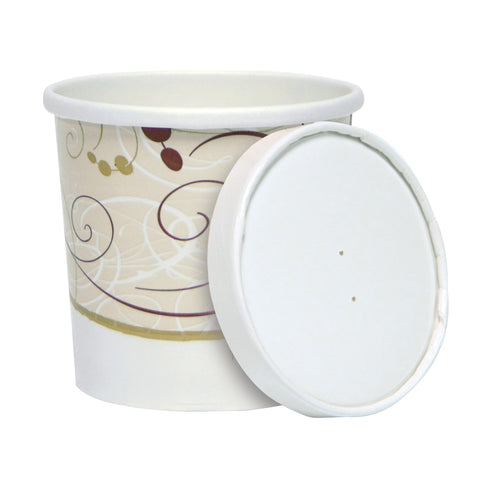 Solo Symphony® CONTAINER PAPER FOOD COMBO W/ LID FLEXSTYLE DOUBLE POLY 12 OZ