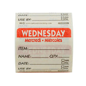 Label Dissolvable Use By Red Wednesday 2x2