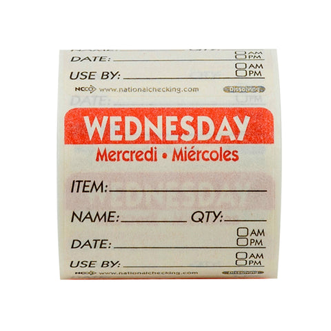 Label Dissolvable Use By Red Wednesday 2x2