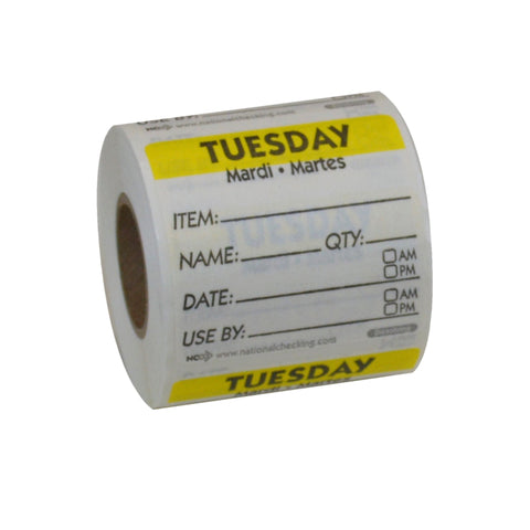 National Checking LABEL DISSOLVING USE BY TUESDAY UELLOW 2X2