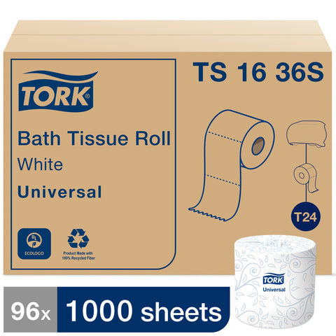 Tork Universal TISSUE BATH ROLL WHITE 1 PLY 3.75X4