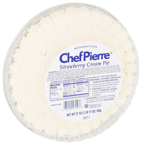 Chef Pierre PIE STRAWBERRY CREAM SECONDS UNSLICED 10