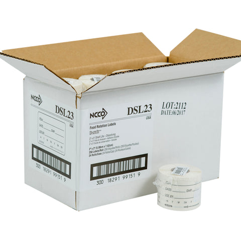 National Checking Company Dateit Dissolvable Label - Use By, 2 x 3 inch -- 250 per case.