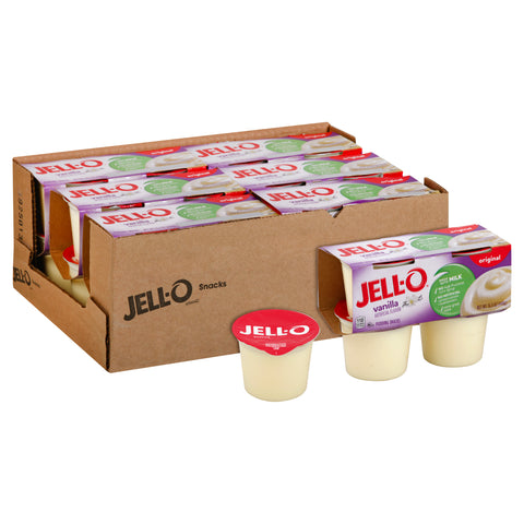 Jello Ready To Eat 3.88 Ounce Vanilla Pudding, 4 count per pack -- 6 per case.