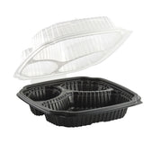 Anchor Packaging CONTAINER MICRO 9X9 3 COMPARTMENT HINGED BLACK