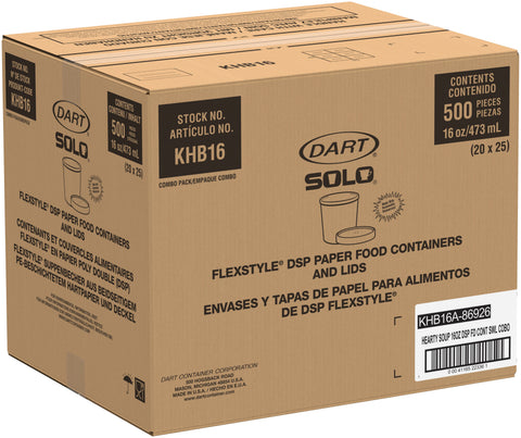 Container Paper Food Flexstyle Double Poly Combo 16 Oz