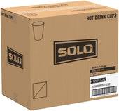 Solo® White CUP PAPER HOT SINGLE SIDED POLY 10 OZ