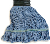 Flo-Pac® MOP WET MEDIUM LOOPED-END W/ GREEN BAND BLUE