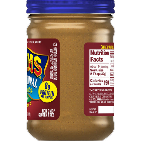 Adams PEANUT BUTTER NATURAL CRUNCHY UNSALTED