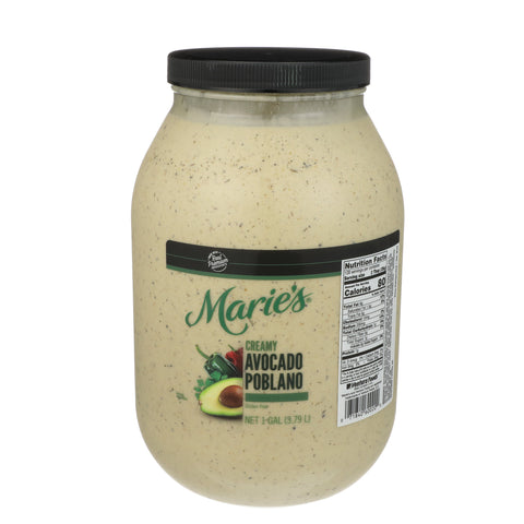 Maries Creamy Avocado Poblano Dressing, 1 Gallon -- 2 per case