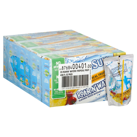 Capri Sun Roarin Waters Tropical Fruit Flavored Beverage, 6 Fluid Ounce - 10 per pack -- 4 packs per case.