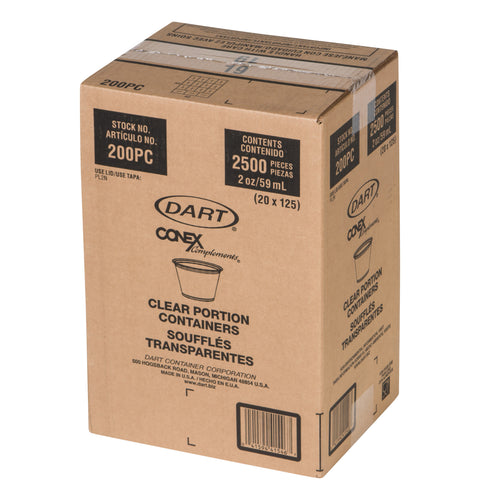 Dart Container Conex Polypropylene Clear Round Portion/Souffle Cup, 2 Ounce -- 2500 per case