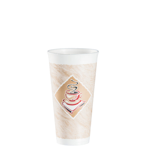 Dart Red Accents Cafe G Stock Printed Foam Cup, 20 Ounce -- 500 per case.