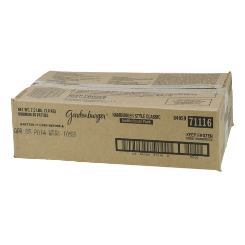 Kelloggs Gardenburger Hamburger Style Classic Patty, 2.5 Ounce -- 48 per case.