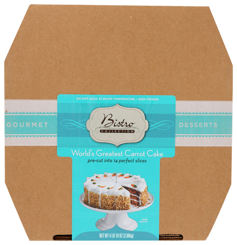 Bistro Collection Pre Cut Carrot Cake, 76 Ounce -- 2 per case.