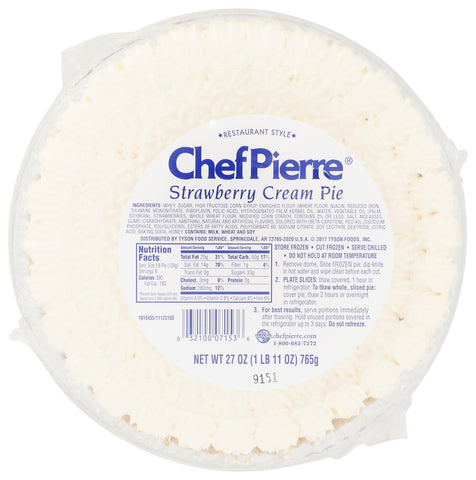 Chef Pierre PIE STRAWBERRY CREAM SECONDS UNSLICED 10